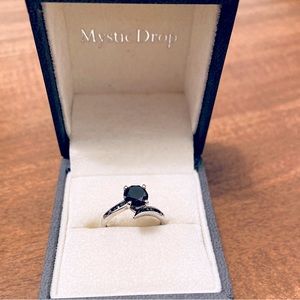 1.6 carat Black Diamond engagement ring size 6.5